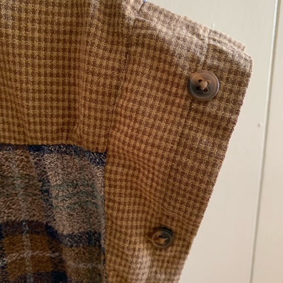 🇨🇦Upcycled Plaid Flannel cowl-neck tunic dress - Picture 5 of 12